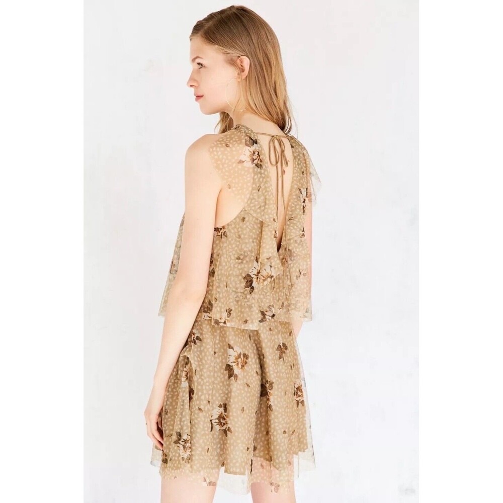 Kimchi Women Floral Mini Ruffle‎ Dress Size 0 Urban Outfitters Romantic - Picture 7 of 16